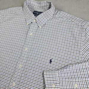 Ralph Lauren Oxford Shirt Mens 2XB Button Down Long Sleeve Check Logo Preppy